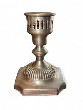 Pewter candle holder with intricate design #candleholder